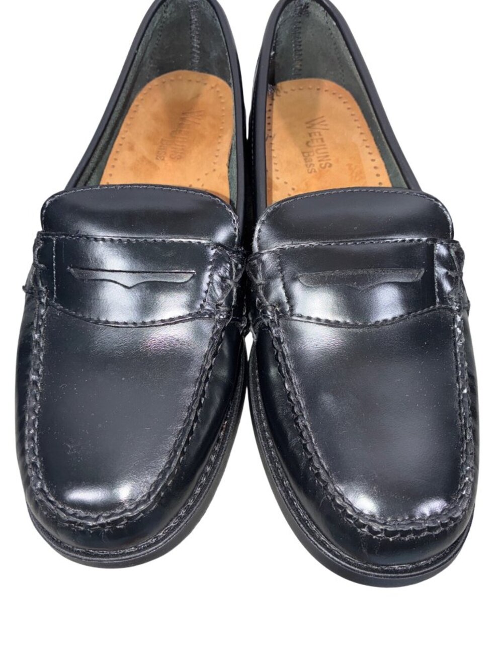 Bass Weejuns Black Leather Penny Loafers Katherine II Classic Slip-On Dress Shoe - Picture 2 of 10